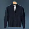Suéter de Punto para Hombre LUUD con Cuello de Doble Capa y Diseño Falso de Dos Piezas, Hilo Modal de Núcleo Retorcido con Patrón de Trenza Tridimensional