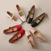 Zapatos Mary Jane de Piel Genuina 2026 Estilo Nuevo de Primavera Punta Cuadrada Estilo Francés Tacón Grueso Estilo Hada Zapatos que Combinan con Faldas para un Look Suave y Elegante