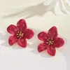 Pendientes coreanos de moda nueva con forma de gota de aceite de flor para mujer, pendientes atmosféricos de alto nivel, temperamento simple, pendientes de s925, pendientes al por mayor