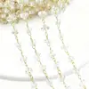 Accesorios para Joyería DIY, Cadena de Cobre Puro que Conserva el Color, Cuentas de Cristal Triangulares de 6mm, Materiales para Joyería de Trajes Tradicionales