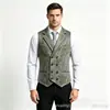 Chaleco de gamuza para hombre de doble botonadura, corte entallado con cuello, con diseño estampado a color, en un estilo casual británico adecuado para ocasiones formales