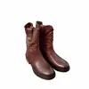 Botas Vaqueras de Cuero Estilo Oeste, Botines Cortos, Tendencia Otoño/Invierno 2026 Zapatos Nuevos para Mujer, Botas Martin de Nicho Vintage Desgastadas, Zapatos de Cuero