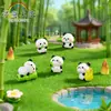 Miniaturas Fofas de Pandas Gulosos para Micro-Paisagens, Decorações de Jardim DIY e Enfeites de Mini Carro