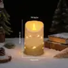Fornecimento direto da fábrica de novas velas de chama simulada, decoradas com pó de ouro para atmosfera de Natal e Halloween, velas eletrônicas