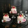 Decoración de pastel para el Día de San Valentín Qixi tarjeta en forma de corazón línea de goma suave adorno de perro topper de vela de amor inserto