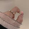 Unos pocos anillos de plata rota ~ anillos de cuentas brillantes para mujer, personalidad de Instagram, alto sentido, apertura ajustable, nuevo anillo 2022