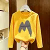 Camiseta de manga larga para niño 2026 modelo nuevo de otoño, manga larga algodón puro estampado de dibujos animados camiseta base para niños top