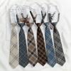 Corbata pequeña a cuadros japonesa, estilo universitario, para estudiantes, uniforme JK, fábrica de corbatas perezosas, venta al por mayor