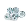 Tuerca de Brida Niquelada Acero Inoxidable 304 con Arandela y Dientes Antideslizante Antiaflojamiento Tuerca de Seguridad M5/M6 Galvanizada