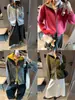 Cardigan Tricot Casual Slimming Mochie Estilo Coreano Cor Blocada Versátil Gola Lapela Zíper Duplo MQ1902