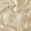 Sutiã suspensório feminino estilo simples, tudo em um, com protetores de seios, roupa íntima juvenil para o período menstrual, costas bonitas, parte inferior anti-exposição, sutiã que envolve os seios para mulheres