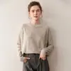 Suéter de Punto Nuevo Estilo Coreano 2026 Mezcla de Cachemira para Mujer, Cuello Redondo, Color Sólido, Suéter Suelto Casual Suave
