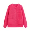 Cardigan estilo preguiçoso mais vendido da marca Z no AliExpress, versátil para moda transfronteiriça europeia e americana, roupas casuais femininas na cor off-white, ZA