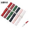 Accesorios de Reloj Hebilla Mariposa Correa de Cuero Vacuno Genuino Capa Superior Puntada Lisa Correa para Hombre y Mujer Rojo Blanco Azul Púrpura Polvo