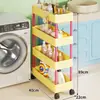 Estante de Armazenamento de Múltiplos Andares de Chão, Carrinho Móvel com Rodas, Estante de Armazenamento de Lanches para Dormitório, Estante de Armazenamento para Espaços Vazios na Cozinha