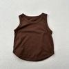 Colete de Verão para Meninos e Meninas Moda Bebê Crianças Estiloso Tendência Literário Cor Lisa Sem Mangas Tops Internos e Externos
