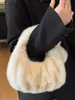 Bolso de mano de color liso, elegante y moderno con forma de nube, nueva colección 2026, material de felpa, diseño de alta calidad, perfecto para el estilo urbano