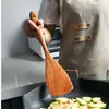 Pala de Cocina Antiadherente de Madera Creativa China Pala para Arroz Cuchara para Hot Pot Cuchara para Sopa Colador Madera de Olivo Roja