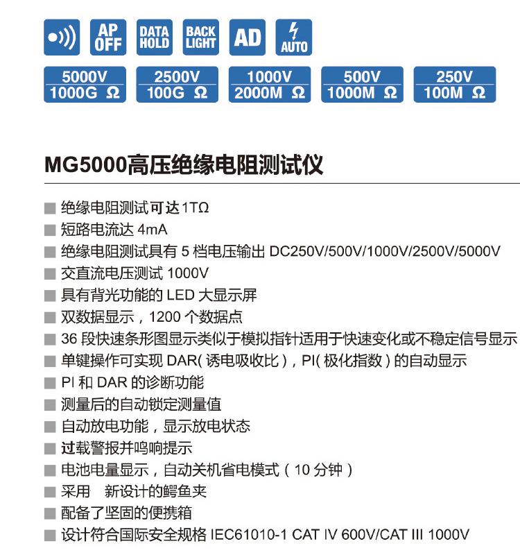 绝缘电阻测试仪SANWA三和MG1000 500 M53 MG5000数字兆欧表HG561H