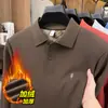 Nuevas Camisas Polo de Invierno para Hombre con Cuello de Solapa y Forro de Felpa para Hombres Jóvenes y de Mediana Edad, Tops Gruesos y Cálidos para Hombre