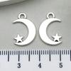 DIY Plata Antigua Estrella de Cinco Puntas Sol Luna Colgante Llavero Collar Pulsera Pendientes Colgante Accesorios Joyería de Aleación