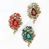 Broche Grande de Diamante de Cristal Europeu e Americano Transfronteiriço Moda Retrô Exquisito Acessório de Roupa Pino Feminino Anti-Exposição Pino de Gola