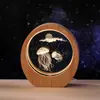 Luz de Noche de Cristal de Estrella Cielo Estrellado de Luna Delfín Medusa Decoración de Escritorio de Dormitorio Regalo de Cumpleaños Creativo para Mamá