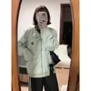 Chaqueta Retro Americana Verde para Hombre, Nueva Chaqueta de Trabajo Holgada Otoño 2025 con un Diseño Único, Top de Manga Larga