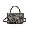 Bolso bandolera vintage de otoño e invierno 2024, nuevo estilo, con estampado de leopardo a juego, popular, pequeño, cuadrado, para hombro.