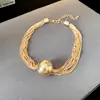 Colar Empilhável Simples Europeu e Americano Moda Versátil Corrente de Clavícula de Alto Nível Colar Tendência Nicho Personalizado para Mulheres
