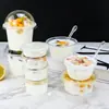 Vasos Redondos Desechables Espesos para Salsas, Tazones para Sopa, Cajas de Plástico para Llevar, Recipientes de Plástico para Postres, Gelatinas y Helados con Tapas para Uso Comercial