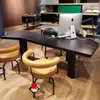 Escritorio de Madera Maciza para Computadora, Escritorio Ejecutivo, Escritorio para Escritura Creativa, Banco de Trabajo de Diseñador de Madera Natural, Escritorio de Oficina de Forma Irregular, Mesa Asimétrica