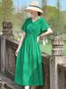 Vestido de Cuadros Estilo Francés Negro Modelo Nuevo 2026 para Mujer, Estilo de Verano de Alta Gama, Elegante Vestido Largo de Algodón para Mamá Joven