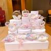 Cor de floco de neve rosa feijões misturados sorvete pirulito chaveiro garrafa de areia movediça pingente ornamentos de mesa atacado