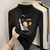 Prenda interior de forro polar de doble cara de moda para niñas, ropa interior de dibujos animados para otoño e invierno, top casual cálido de manga larga cepillada para niños mayores