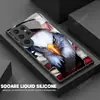 Directamente de la Fuente, Funda de Vidrio Estilo Americano Águila Calva Blanca Audaz para Samsung A55, Adecuada para S25, Cubierta Protectora Antideslizante y Antiarañazos