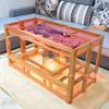 Mesa de Fuego Rectangular Plegable para Uso Doméstico, Mesa Calefactora Simple de Bambú para Invierno, Mesa Calefactora para Sala de Estar 1.2m