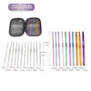 Juego de ganchillos transfronterizo, incluyendo ganchillos de metal de aluminio de calibre 22 de colores, 100 piezas, kit de ganchillos para hilo, ganchillo