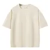 Camiseta de Manga Corta 100% Algodón 280g Colección 2025 Hombro Caído Corte Holgado Unisex Cuello Redondo Manga Media Hilo Doble 32s Transfronteriza Tallas Grandes