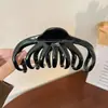 Grampo de cabelo grande elegante estilo coreano com bolinhas delicadas para coques na parte de trás da cabeça, acessório de cabelo elegante em forma de tubarão para meninas