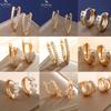 Aretes Xuping Joyería Aleación Electrochapado Color Oro 18K Multi-Zircón Estilo Europeo y Americano Moda Versátil Accesorios para Orejas para Mujeres Venta al por Mayor
