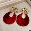 Brincos Série Vermelho Vinho Estilo Fragrância Antiga Média Brincos Dourados com Rubi Retro Barroco Luxo Leve Chegada Nova Feminina