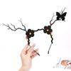 Tiara de Halloween engraçada tiara de borboleta preta tiara feminina ramo abóbora acessórios para cabelo decorações de Halloween grampo de cabelo
