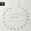 Colar de Franjas com Diamantes Coloridos Ins Europeu e Americano Transfronteiriço Corrente de Metal Personalizada Simples Joia Feminina Multicamadas