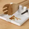 Estante para espátulas mesa estante multiusos para tapas de cocina montado en la pared de pie almacenamiento sin perforaciones escritorio plástico simple blanco