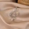 Broche de Nota Musical Exquisito, Moda Criativa, Personalidade, Liga de Zinco, Cravejado com Diamantes, Broche Versátil para Terno, Acessório Anti-Exposição para Mulheres