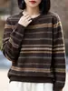 Suéter jacquard de lana de punto fino para mujer, cuello redondo, primavera y otoño, textura suave, adelgazante, elegante, top de punto base