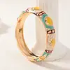 Nuevo producto: Pulsera Abierta Estilo Étnico Esmalte Cloisonné de Pekín Antiguo, Joyería Hecha a Mano con Goteo de Aceite, Accesorio Vintage