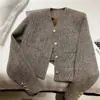2026 Nuevo Cardigan de Punto Corto para Primavera y Otoño Estilo Francés Simple Elegante Estilo Socialité Estilo Ondulado Fragante Prendas de Abrigo de Moda Versátil