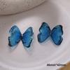 Nueva tendencia combinable a la perfección nicho gota de pegamento tridimensional color degradado mariposa voladora aretes collar accesorios de joyería DIY